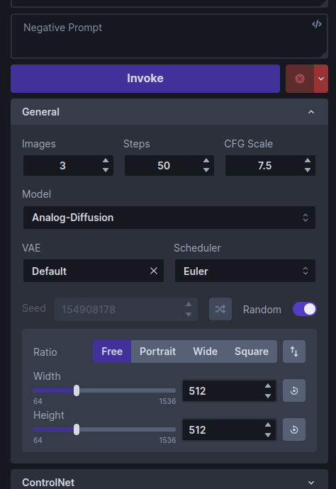 Invoke Web Server - Control Panel