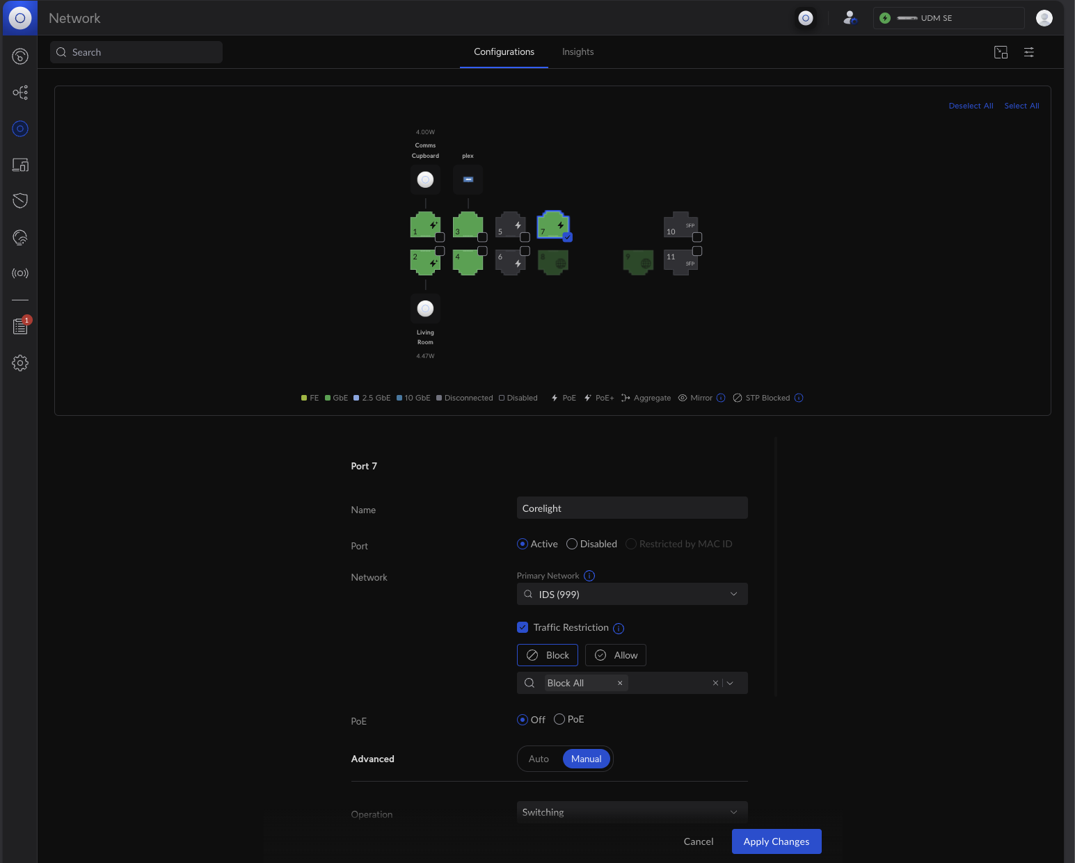 Destination Port Manual Configuration